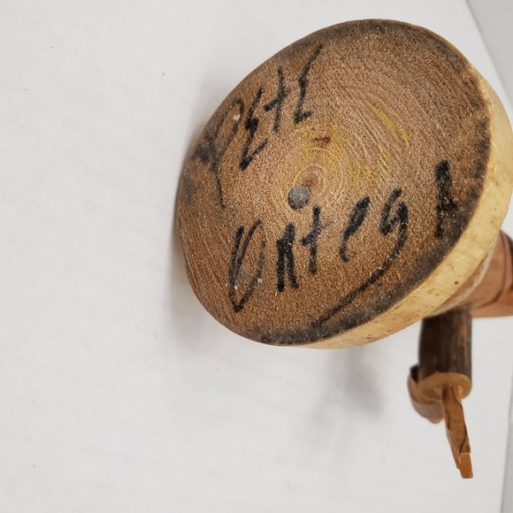 Pete Ortega Carved Wood Wooden Sculpture Signed Fiure Fold Art - Picture 9 of 16